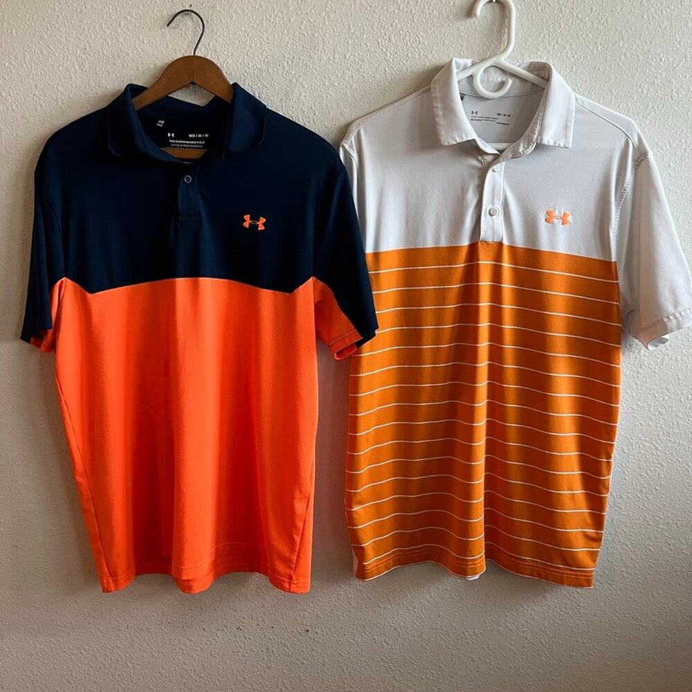 Under Armour Men's Bundle of 2 Polos Size M Loose Fit
